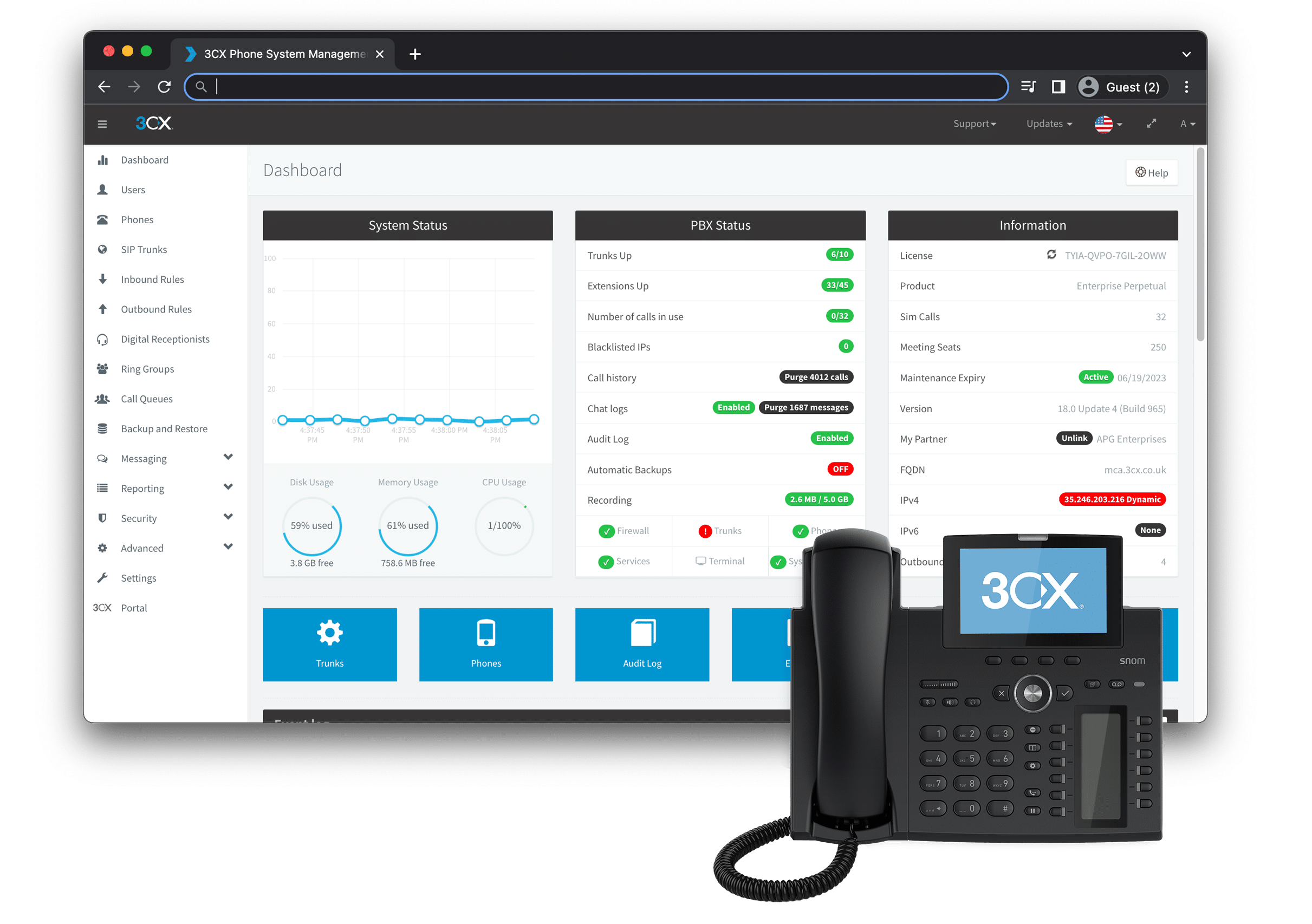 appareil 3cx avec app desktop